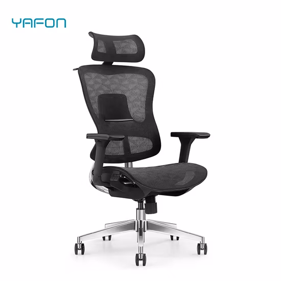 Chaise de bureau ergonomique en maille à dossier haut avec appui-tête réglable 3D au design unique