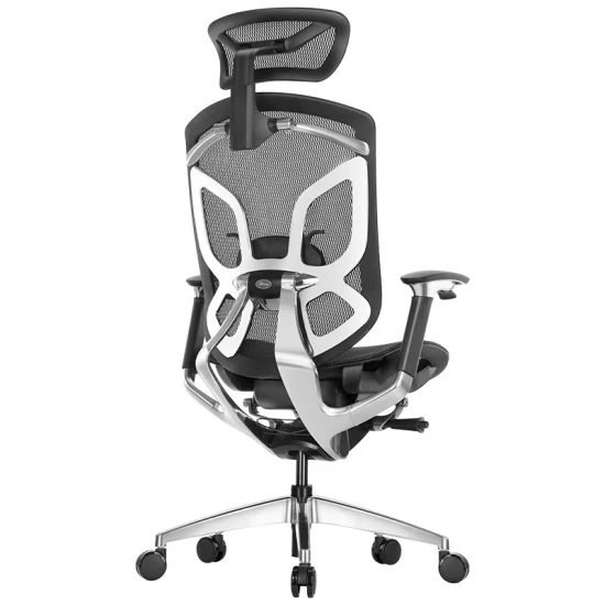 Chaise de bureau ergonomique en maille à dossier haut avec appui-tête réglable 3D au design unique