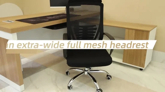 Chaise de bureau inclinable d'ordinateur de pivot de personnel de maille bon marché avec l'appui-tête